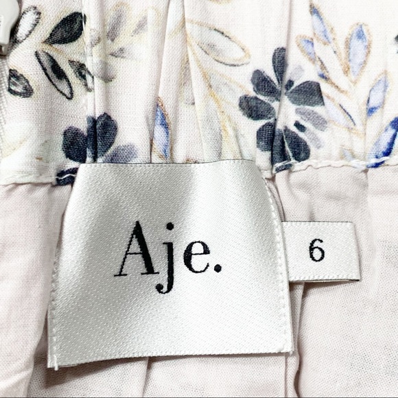 AJE Dellal Midi Skirt Wildflower Floral Print Size US 2 XS (AU 6) White Blue - Picture 7 of 12